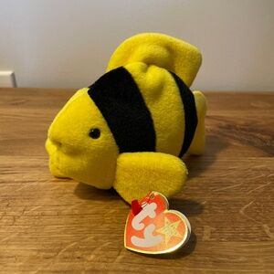 Ty Beanie Babies Bubbles Fish Yellow Black 1995 – New Tag On VINTAGE